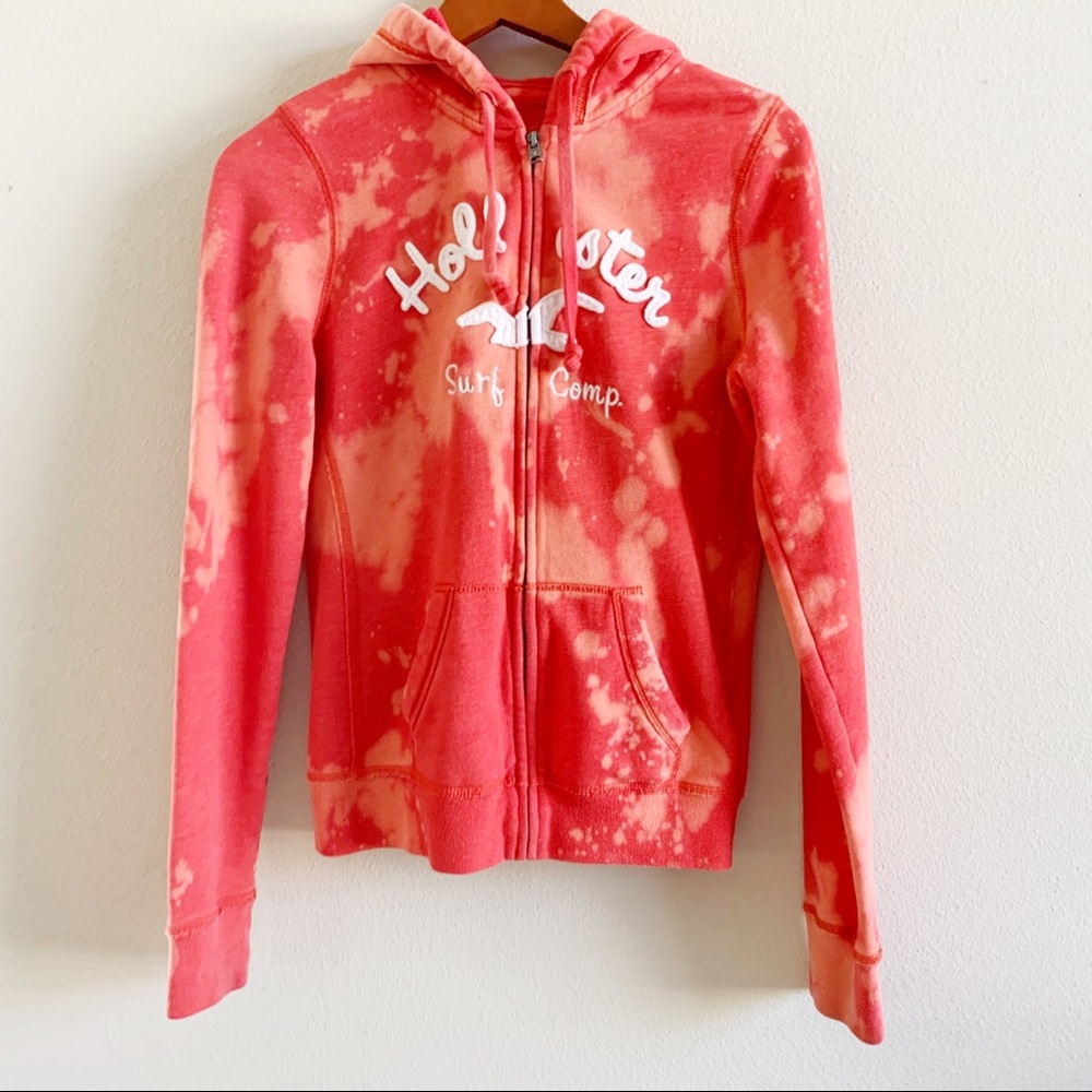 Womens Hollister bleach tie dyed hoodie